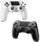 Suoxiom Controller wireless per PS4, controller di gioco compatibile con PS4/Pro/Slim/PC Gamepad con pulsante turbo/posteriore/doppia vibrazione/sensore giroscopio a 6 assi/touch panel (white+black)