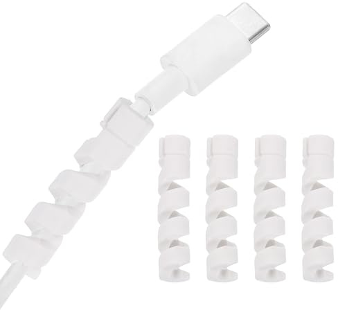 QUARKZMAN 24 Stück Kabelschutz, Ladekabel Schutz Knickschutz Kabel, Kabelschoner Kabelknickschutz Kabelbruch Schutz Cable Protector für Blitzladegerät Ladekabel Mauskabel USB-Kabel Weiß