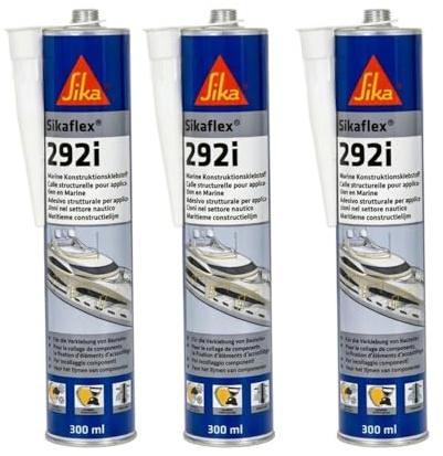 Sika – Marine-Klebstoff – Sikaflex-292i Weiß – ideal für den Marinebereich – haftstark – 300 ml (Packung mit 3)