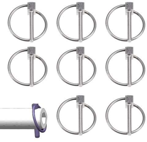 Lot de 8 goupilles pliantes de 3 mm avec anneau de sécurité - Assortiment de goupilles pliantes - En acier inoxydable - Pour bateau, vélo, remorque, tracteur