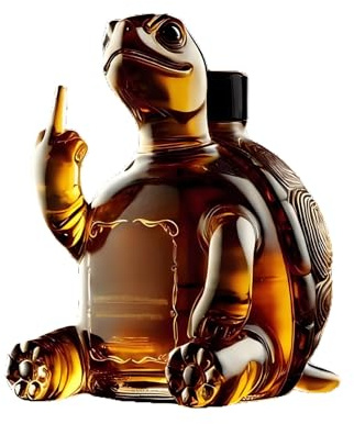 Art Statue, Diaosi Turtle Whiskey Decanter Hand Blown Lead-Free Decanter, Animal Glass Sealed Jar, Bottle Decoration Personalized Gift for Men, Dad, Husband, Fun Bar Deco