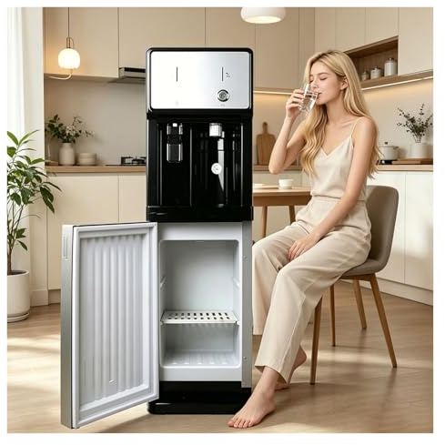 Dispensador De Agua Consumo Directo, Dispensador De Agua Fria con Conexión A La Red Eléctrica, Se Calienta En 3 Segundos, 3 Ajustes Temperatura, Enfriador Des Agua Des Pie, Doméstico, Empresas