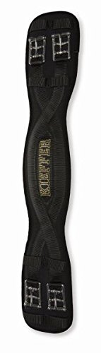 Kieffer Sattelgurt Air-Tex Dressurgurt KURZ schwarz Rollschnallen ohne Elastik mit Elastomerband, Sattelgurt Länge:80cm