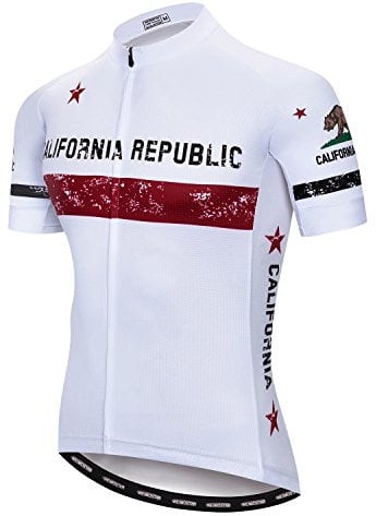 Radfahren Jersey Männer Mountainbike Trikot Full Zip Fahrrad Shirt Laufende Top Road MTB Kleidung Weiß Größe L