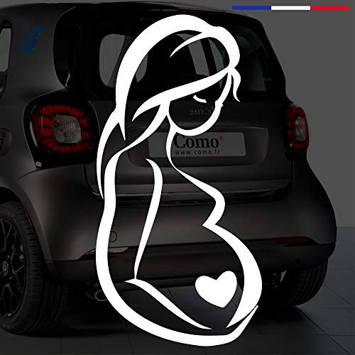 Sticker bébé à bord pour voiture Femme enceinte à bord 20 cm Blanc - Anakiss
