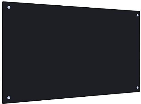 vidaXL Paraschizzi per Cucina Paraspruzzi Fornelli Resistente al Calore Pannello Splashback Parete Nero 100x60 cm in Vetro Temperato