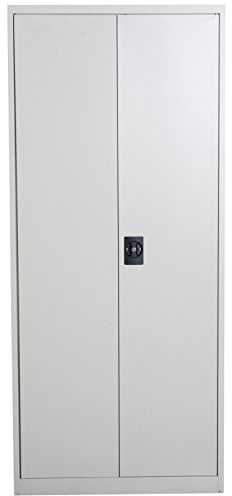 Vinsetto Cool Rolled Steel Tall Office Lockable Filing Cabinet Free Standing 2 Doors 4 Internal Adjustable Shelves Bookcase Cabinet Storage Large Space Unit 80 L x 40 W x 175 cm