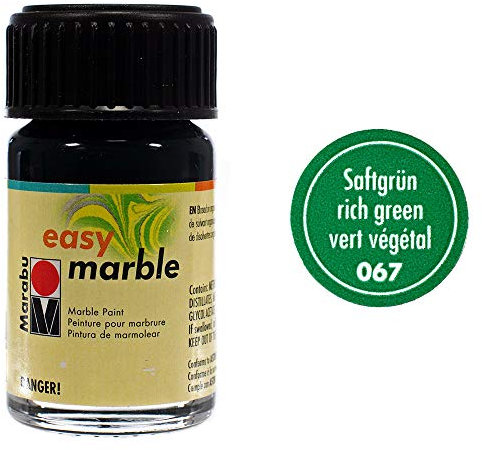 Craft County Marble Paint – Paint for Ceramics, Paper, and Glass – Creates Unique Multicolored Crafts – Just Add Water (Rich Green)