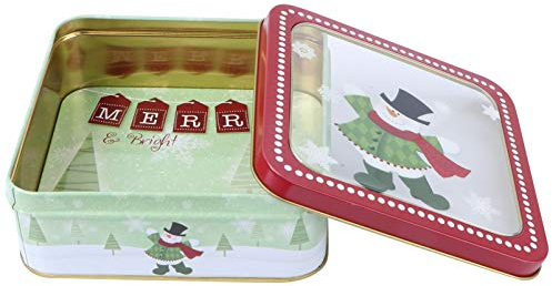 PRETYZOOM Weihnachtsdose Keksdose mit Deckel Metalldose Schneemann Plätzchendose Geschenkbox Süßigkeit Dosen Gebäckdose Teedose Vorratsbehälter für Xmas Silvester Partygeschenke
