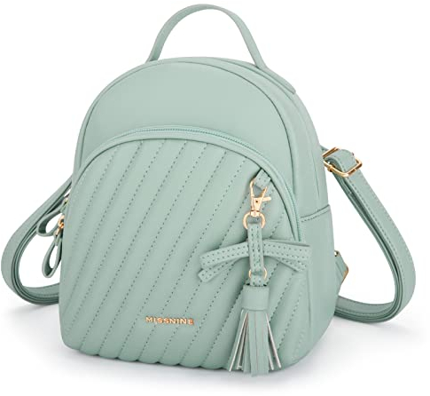 Missnine Damen Rucksack Klein Pu Leder Schultaschen Mini Rucksack Wasserdichte Rucksackhandtaschen Tagesrucksack für Mädchen