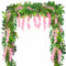 Yueshop 4x 8Ft/ 2.5M Artificial Wisteria Vine Garland Plants Artificial Flowers Arts For Ceremony Home Wedding Theme Park Decoration (Pink)