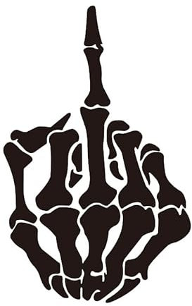 2 Stück Totenkopf Skelett Mittelfinger Auto Aufkleber Vinyl Wasserdichte Auto Styling Aufkleber Grafik Aufkleber Motorhaube Sticker Heckscheibenaufkleber Fensteraufkleber Für Autos Zubehör Dekoration