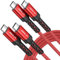 JSAUX Câble USB C vers USB C 100W/5A (Lot de 2, 3m+3m), Câble de Charge Rapide Compatible avec Nintendo Switch 2 iPhone 16 Pro Max Samsung Galaxy S25 S24 MacBook iPad Air Pro CarPlay - Rouge