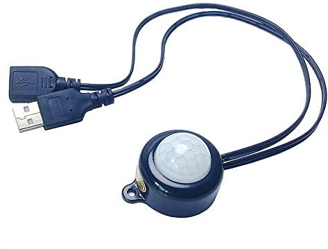 DC5-24V 5A Mini Auto PIR Infrared Motion Sensor Switch Detector,Adjustable LED Light Strip Switch PIR Body Sensing Switch DC/USB Plug (USB Plug Black)