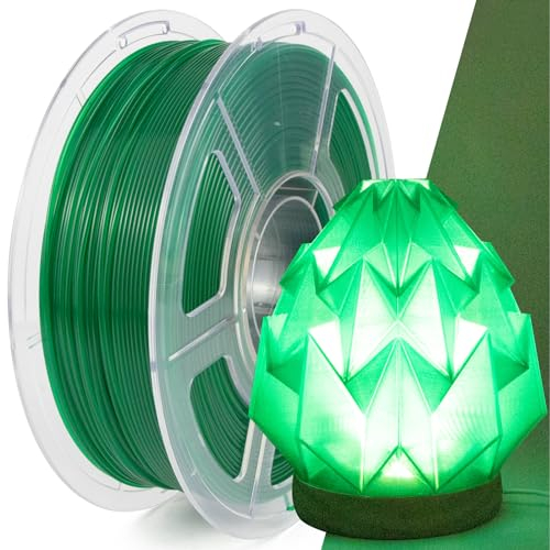 IEMAI PLA Filament 1.75mm 1Kg, Transparent PLA Grün 3D Drucker Filament, Maßgenauigkeit +/- 0,02 mm