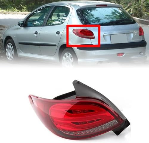 dvsdfbvb Auto Rücklicht für Peugeot 206 206CC 2004 2005 2006 2007 2008, Wasserdicht Sicherheit Multifunktion Rücklicht Beleuchtung Autoteile