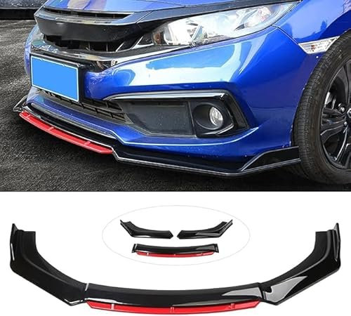 Auto Frontspoiler für BMW 7 Series 7er F01 F02 F03 2009-2015, Verschleißfest Antifouling Auto Frontspoilerlippe Auto Änderung Zubehör,B/Bright Black Red