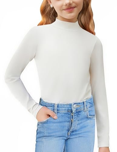 Arshiner Rollkragenpullover Kinder Rollishirt Mädchen Jungen Casual Langarmshirt Dünn Oberteile Slim Fit Tops Stretch Unterziehrolli 5-6 Jahre