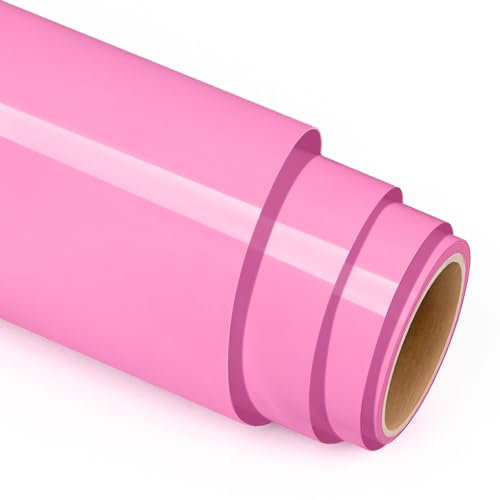 Prime Vinyl Heat Transfer Vinyl-12 x 8FT Pink Iron on Vinyl for Shirts, HTV Vinyl for Cricut, Silhouette Cameo, Easy to Cut & Weed