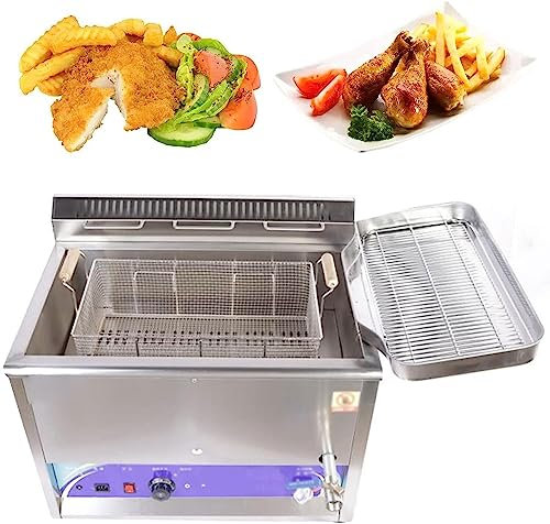 QUSYZD Freidora de Acero Inoxidable, freidora de GLP, freidora de Acero Inoxidable con Cesta extraíble, Ajuste Manual de Temperatura para Equipos de Cocina domésticos y de restaurantes co,Style3