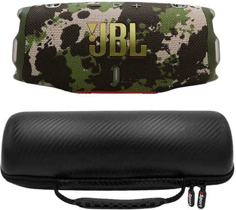 JBL Charge 6 Ensemble de haut-parleurs portables étanches avec étui en fibre de carbone gSport (camouflage)