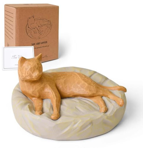 Cuayaes Katzenfigur Geschenke für Katzenliebhaber Frauen Männer, Harz Katzen Deko Figuren Für Schlafzimmer, Wohnzimmer, Regal, Schreibtisch, Büro Deko
