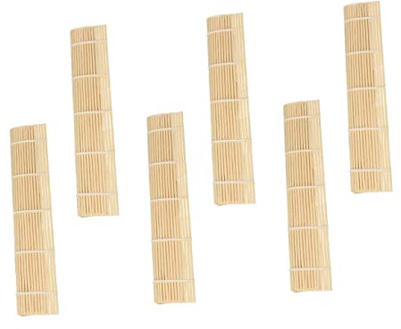 BEBEMOKO Esterillas Enrollar Sushi 6 Piezas Cocina Herramienta para Hacer Sushi Accesorios de Cocina Preparar Comidas Japonesas