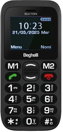Beghelli - Telefono Salvalavita SLV10N per Anziani, gsm con Tasto SOS, Chiamata Rapida, Grandi Tasti, Volume Alto, Display 1.77, Dual SIM, Facile da Usare, Leggero, Multifunzione