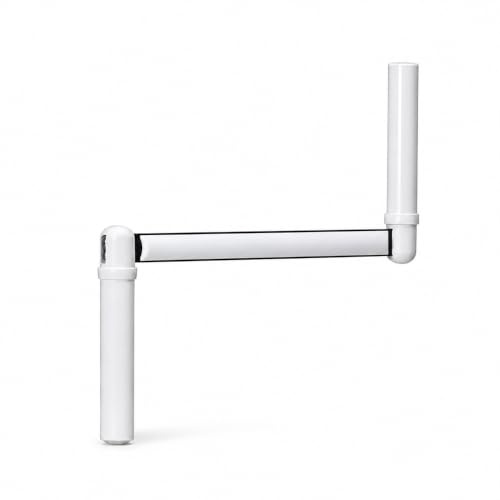 Poignée de Manivelle F301A Blanche pour Volet Roulant - Compatible Tringle Ronde Ø12 mm - Goupille Incluse - Acier Laqué