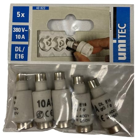 Unitec Fuse, DL 10A, 10A, 380V, 5 Stück, Durchsteckmontage