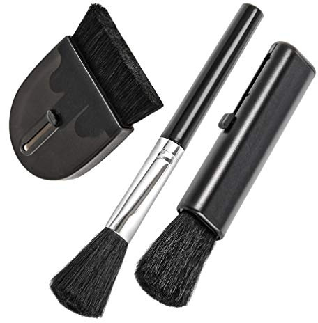Handlicher Staub- Dust- Weiche Reinigungspinsel 3 Teilig - für Kamera Objektiv Tastatur Modelbau etc.