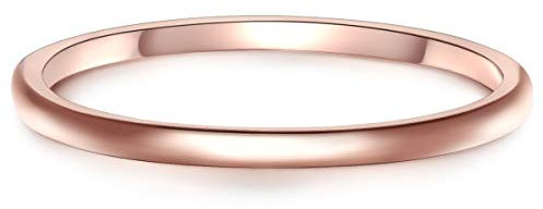 GLANZSTÜCKE MÜNCHEN Damen-Ring Sterling Silber rosévergoldet - Roségold-Ring Steckring Vorsteckring Stapelring