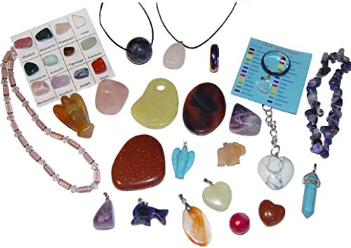 Janni-Shop-Geschliffene Formen 24 Edelsteine für MÄDCHEN zum Befüllen Adventskalender Anhänger Trommelsteine Ringe u.v.a.