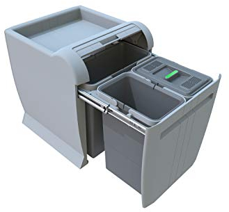 elletipi City PTA 4040B Pull-Out Waste Bin for Base, Grey, 35 x 42 x 44 cm