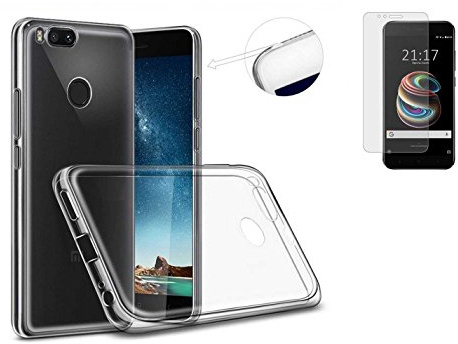 TD24H Funda TPU Transparente para Xiaomi MI A1 MI 5X MI5X (5.5) + Protector Pantalla 9H
