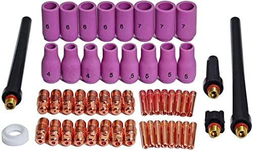 RIVERWELD WIG Spannhülsengehäuse Gasdüsen Zurück Cap sortierte Größe der Fit DB SR WP 9 20 25 WIG Schweiß brenner Verbrauchs material 53pcs