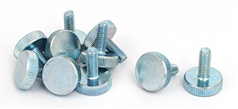 sourcing map 10 Stk. Rändelkopf Flach Vollgewinde Daumenschrauben Befestigungsmittel M6x16mm DE de