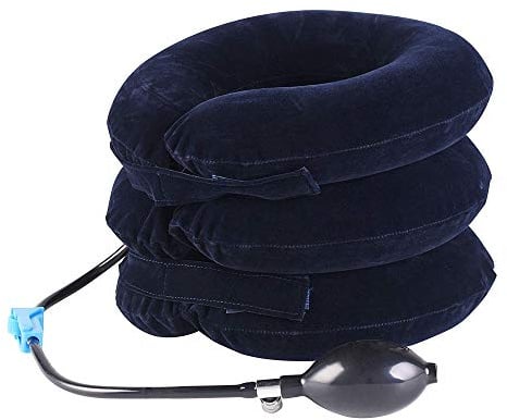 PEPECARE Cervical Neck Traction Kragen Gerät Aufblasbare Wirbelsäule Ausrichtung Kissen Sofortige Schmerzlinderung für chronische Nacken-und Schulterschmerzen (blau)