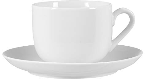 Officine Standard Oslo-Juego de 6 Tazas de Desayuno con platillo, Porcelana, 45 ml, PVC, Color Blanco, Tazze Colazione, 6