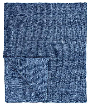 Marc O'Polo Kuara Plaid, 100% Baumwolle, Blue, 130 x 170 cm