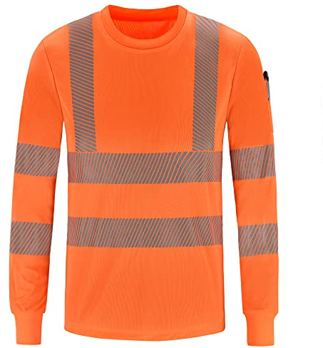 AYKRM Warnschutz T-Shirt Warnschutzshirt Warnshirt, L, Orange