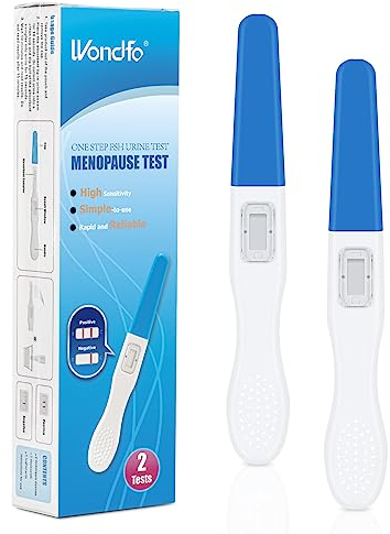 Wondfo Menopause Test Kit for Women Perimenopause Test Kit 2 Tests FSH Hormone Testing Kit at Home Self Testing Fast Result in 10mins