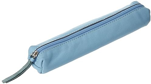 Clairefontaine 410151C Schlampermäppchen Slim, aus Lammleder, 19,5 x 2,5 x 4cm, 1 Stück, Blau