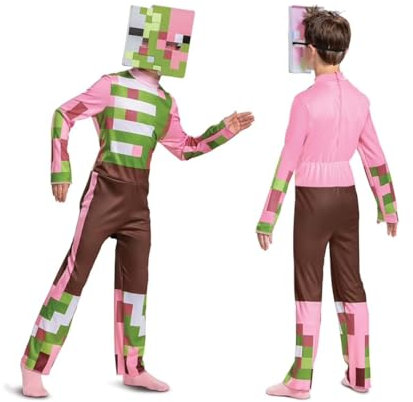 Disguise Minecraft Zombie Pigman Costume for Kids, Official Minecraft License Kids Fancy Dress for Boys, Includes Onesie and Headpiece, Ideal for Imaginative Play and Fancy Dress, 4-6 years