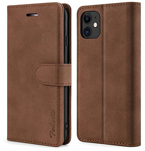 TOHULLE Case for iPhone 11, Premium PU Leather Wallet Case with Card Holder Kickstand Magnetic Closure Shockproof Flip Folio Case Cover for iPhone 11 (6.1 Inch) - Brown