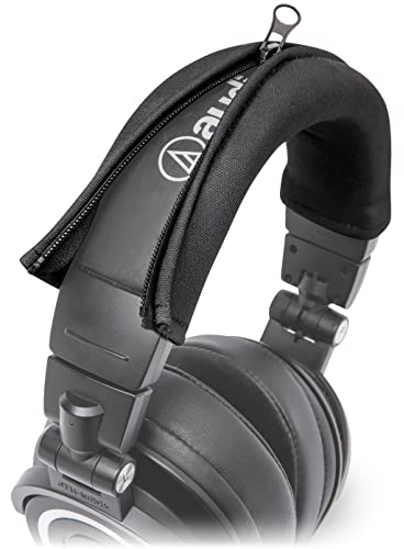 WC BandZ V2 Couvre-Bandeau de Protection pour Les Casques Audio Technica ATH M Series - Lavable en Machine, Le Cuir ne s'écaille Plus - Compatible avec M50X / M50XBT / M50 / M40X et Plus | Noir