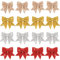 POPOYU 16 Stück Weihnachtsbaum Schleifen Weihnachtstag,Dekorative Schleifen & Bänder Christbaumschmuck Schleifen Glitzer Deko,Weihnachtsbaum Deko für Zuhause Festival Party Baumkranz Dekorationen