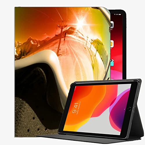 YENDOSTEEN Hülle mit Pencil Halter für iPad Air 10.5 2019 (3. Generation) / iPad Pro 10.5 2017,Reflection Mask Mountains mit Auto Schlaf-/Aufwachfunktion
