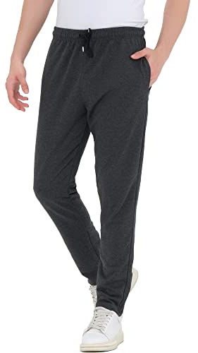 Smith & Solo Pantalon Jogging Homme, Pantalon Survetement Homme Moderne, Pantalon décontracté Coupe Slim en Coton pour garçons, Pantalons de Sport Homme, Anthracite/Droit, 3XL