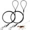 Mi Metty Chew Proof Dog Leash,6FT Heavy Duty Metal Cable Made of Coated Wire Rope,Dog Chains Great for Medium and Large Dogs (Black, 2 Pack)